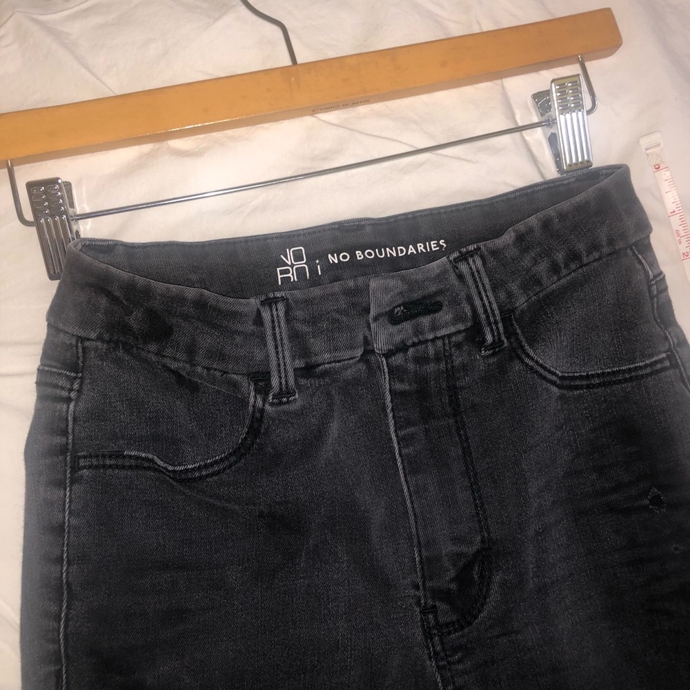 No Boundaries Women's Dark Gray High Rise Jeans